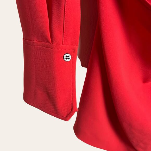 A.L.C. Zoey Red Cutout Twist Front Long Sleeve Mini Dress Size 10 - Picture 8 of 13